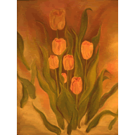Tulips in Snow - Pastel on Paper